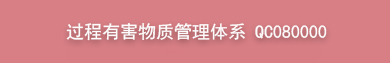 过程有害物质管理体系 QC080000
